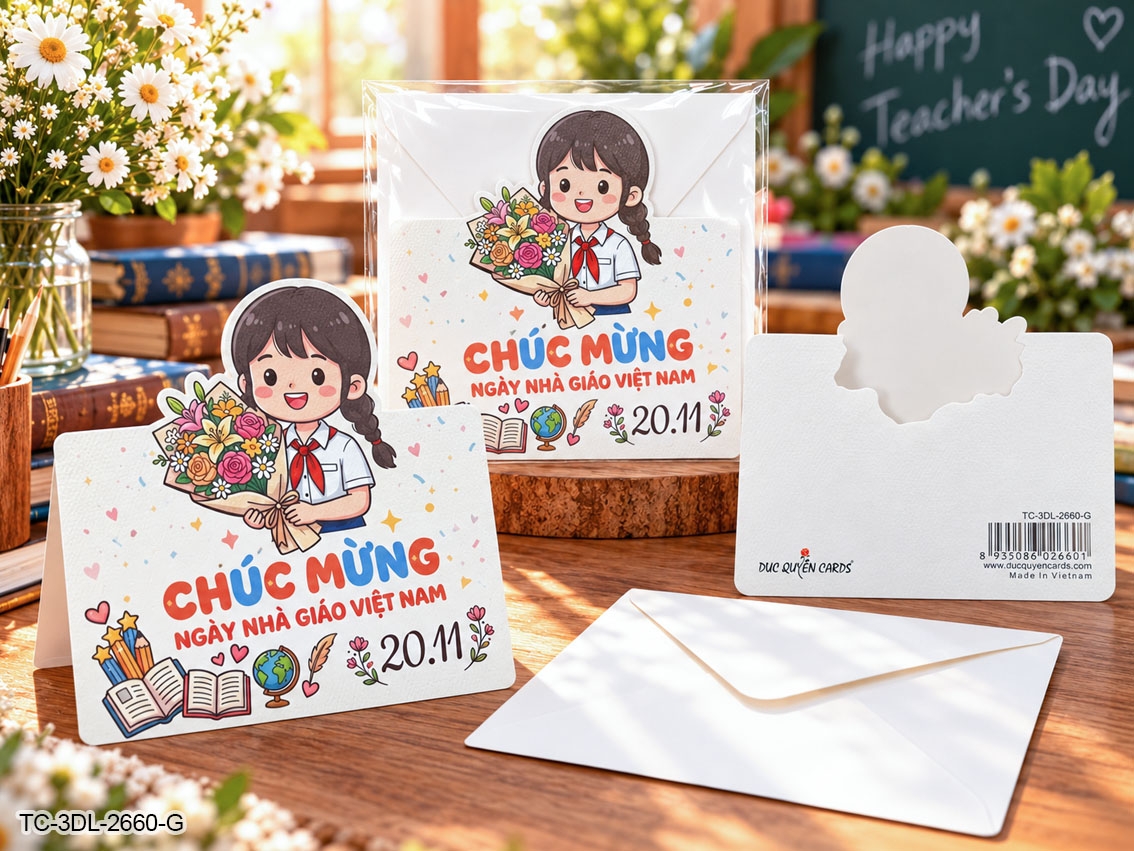 Thiệp In Gập 3D 20-11 Lớn