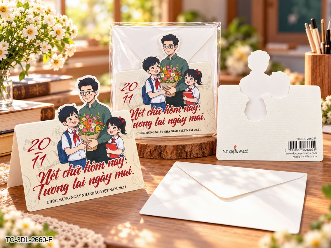 Thiệp In Gập 3D 20-11 Lớn
